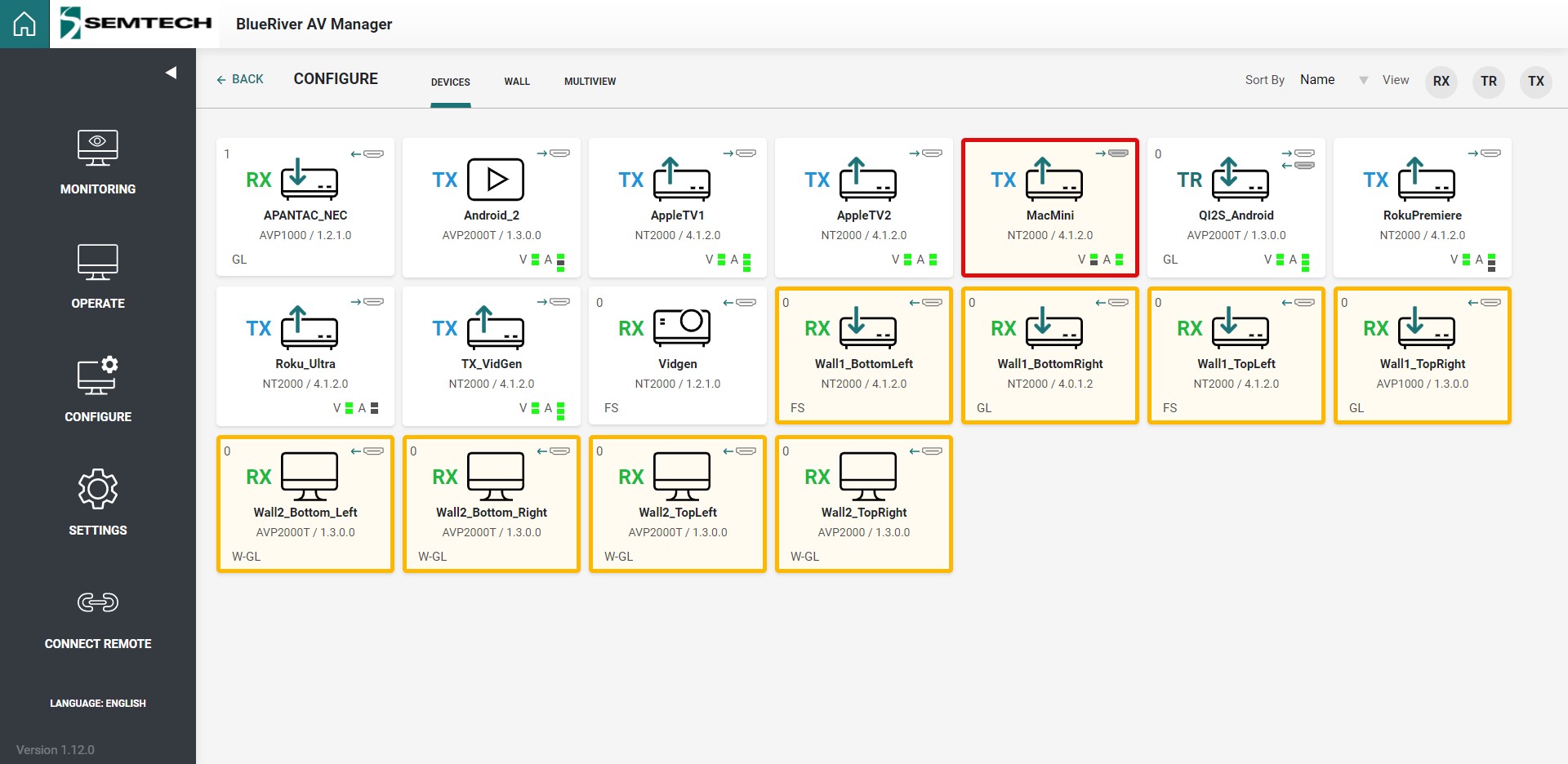 BlueRiver AV Manager Configure