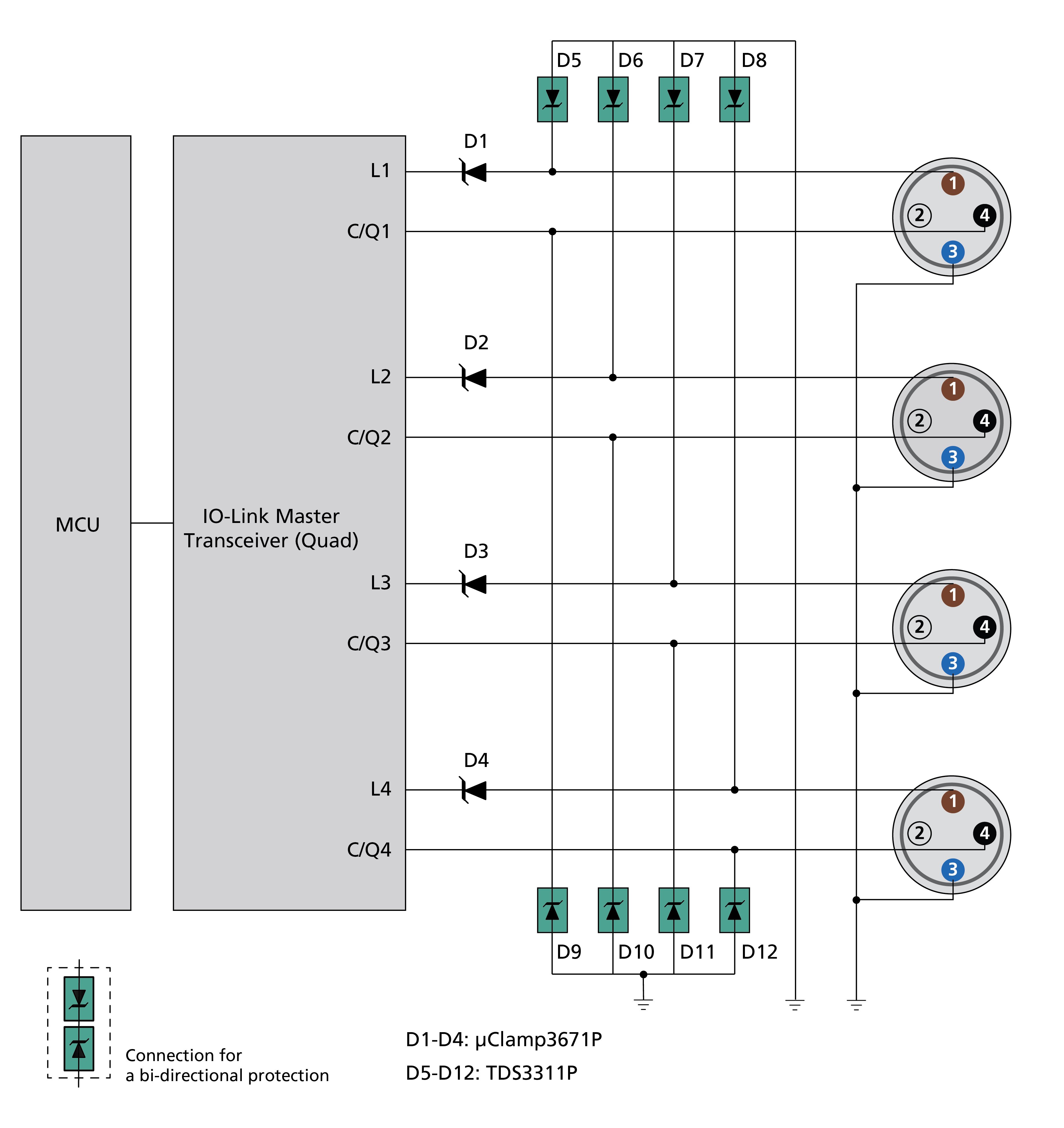 Figure 7. ESD protection of IO-Link Master