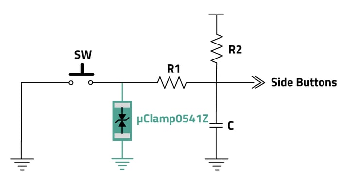 ESD protection of side keys