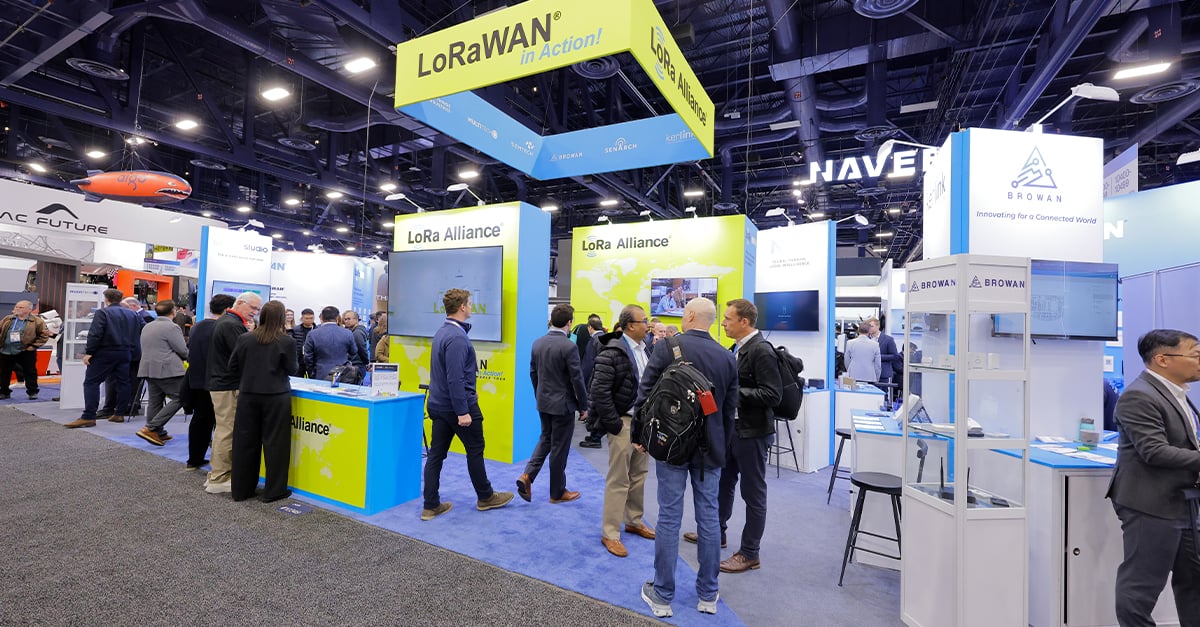 LoRa Alliance Massive IoT pavilion at CES 2026 showcasing 125 million global LoRaWAN deployments with edge AI integration, smart metering, and intelligent building solutions across 70+ countries