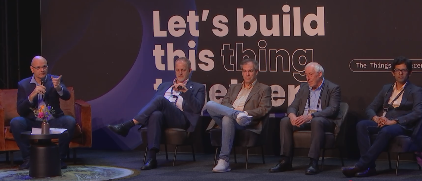 Olivier Beaujard, Semtech Senior Director and LoRa Alliance Board Chair, moderating a panel discussion on sub-GHz spectrum and IoT connectivity with industry alliance leaders