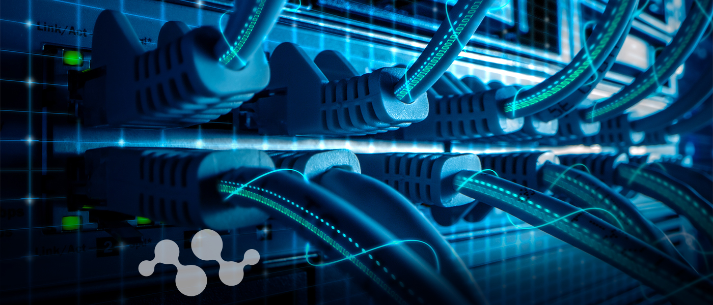 Close-up of electronic components and cables in a server rack illuminated with blue lighting, representing the critical infrastructure that Semtech's SOD-323 TVS diodes protect from transient voltage spikes in harsh environments.